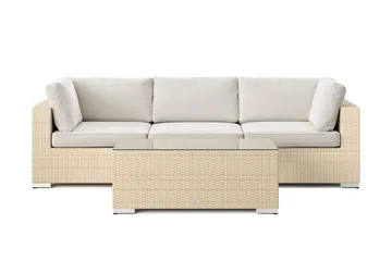 Bahamas utesoffa 3-sits med bord - Beige - Utemöbler - Utegrupp - Loungegrupp