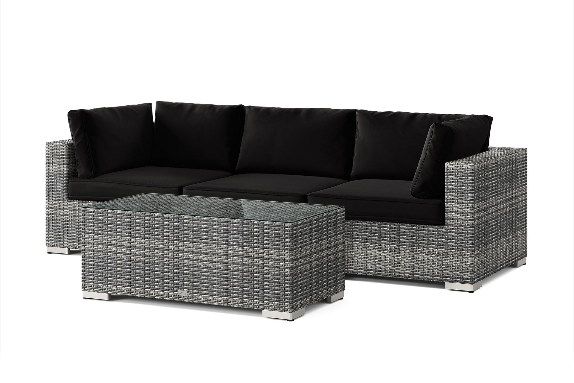 bahamas utesoffa 3-sits med bord - grå