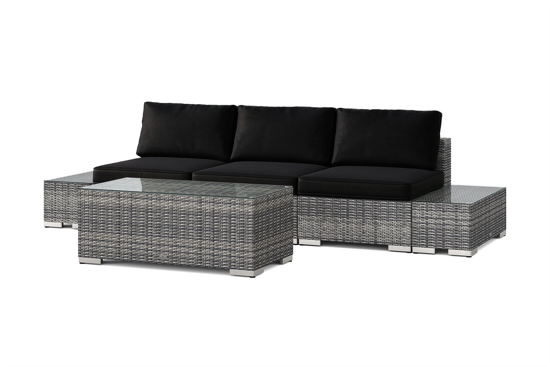 bahamas utesoffa 3-sits med bord - grå