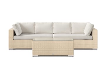 Bahamas utesoffa 4-sits med bord - Beige - Utemöbler - Utegrupp - Loungegrupp