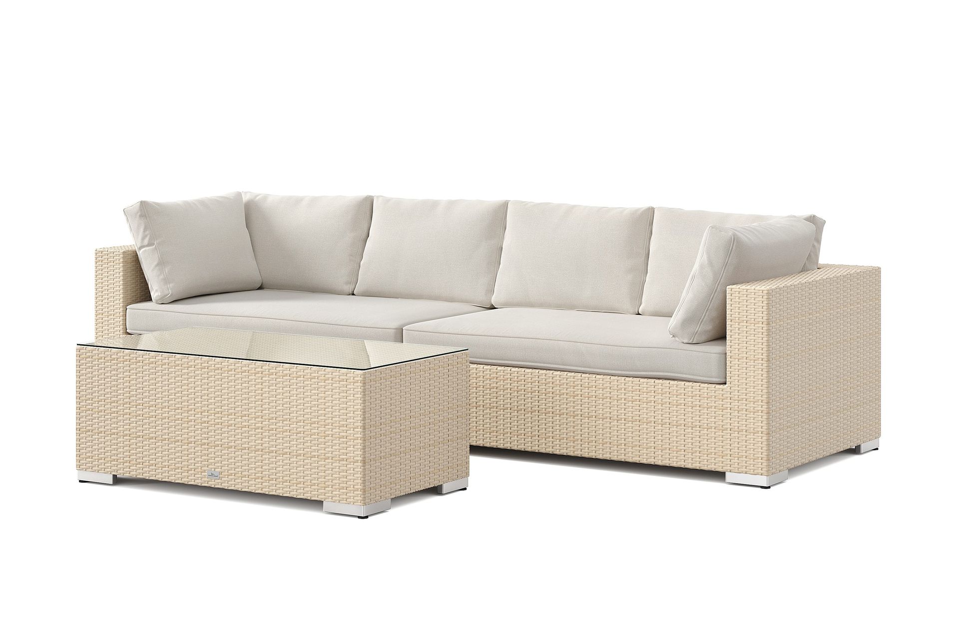 bahamas utesoffa 4-sits med bord - beige
