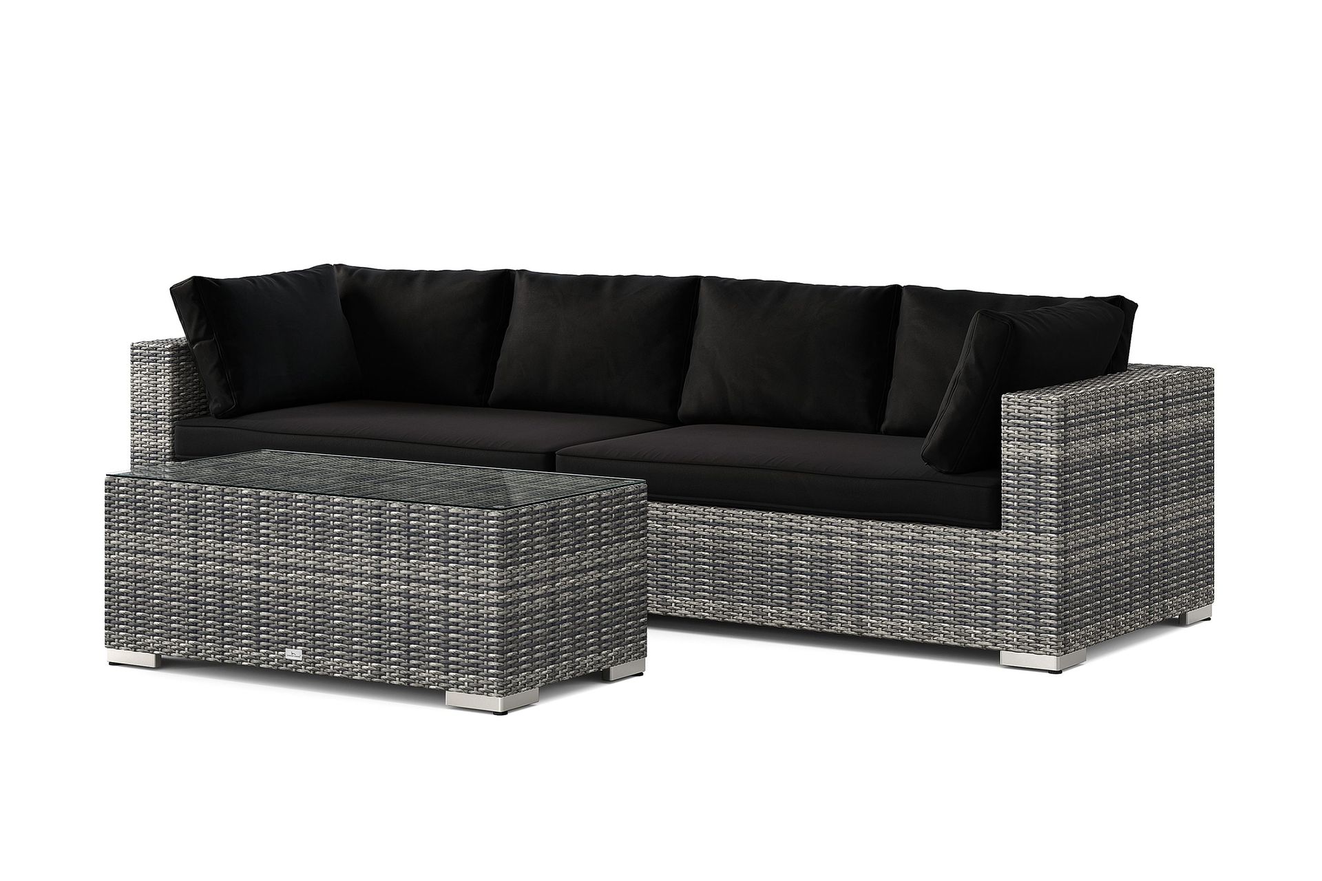 bahamas utesoffa 4-sits med bord - grå