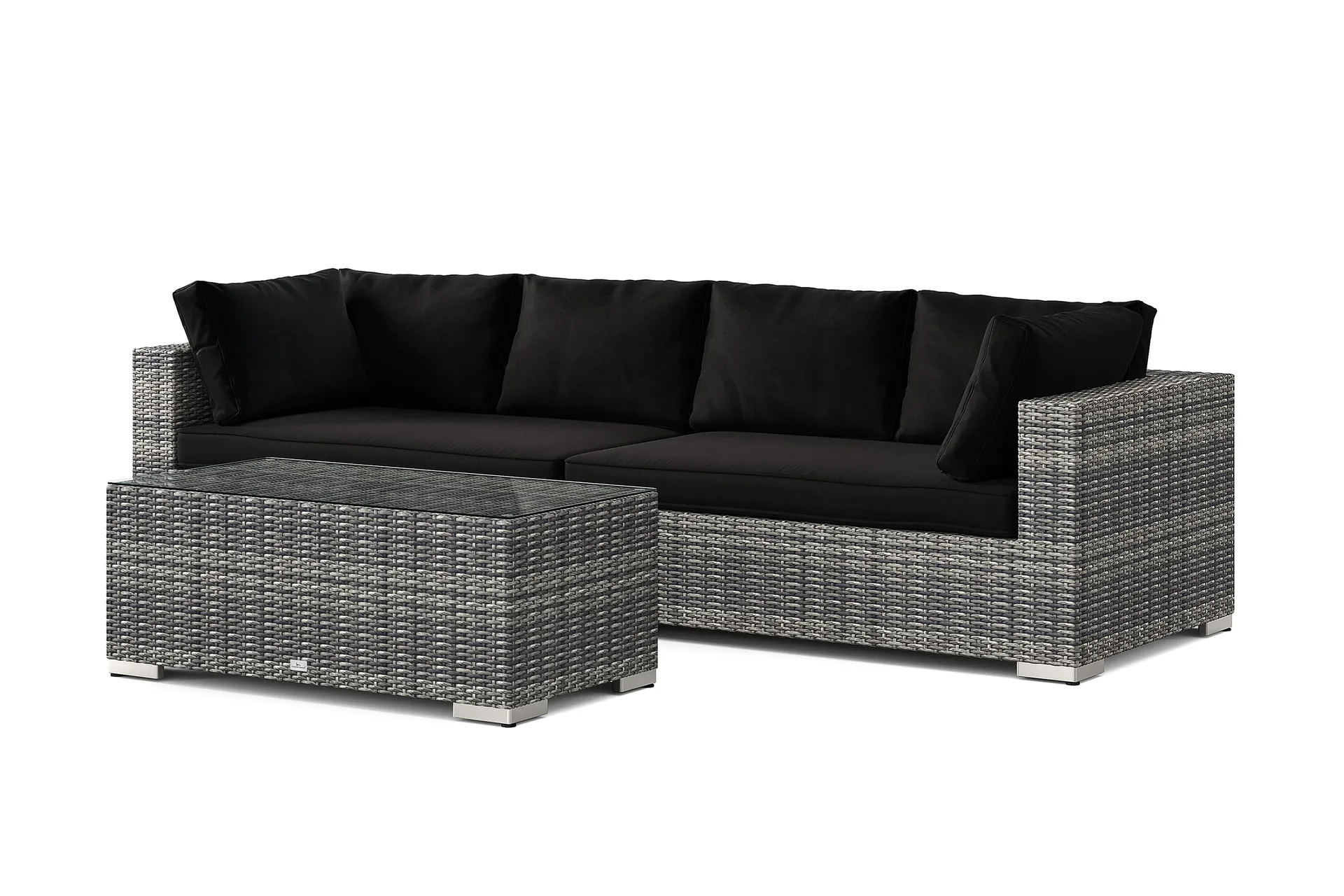 bahamas utesoffa 4-sits med bord - grå