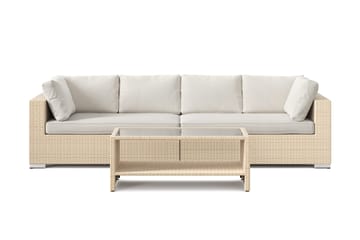 Bahamas utesoffa 4-sits med bord och hylla - Beige - Utemöbler - Utegrupp - Loungegrupp