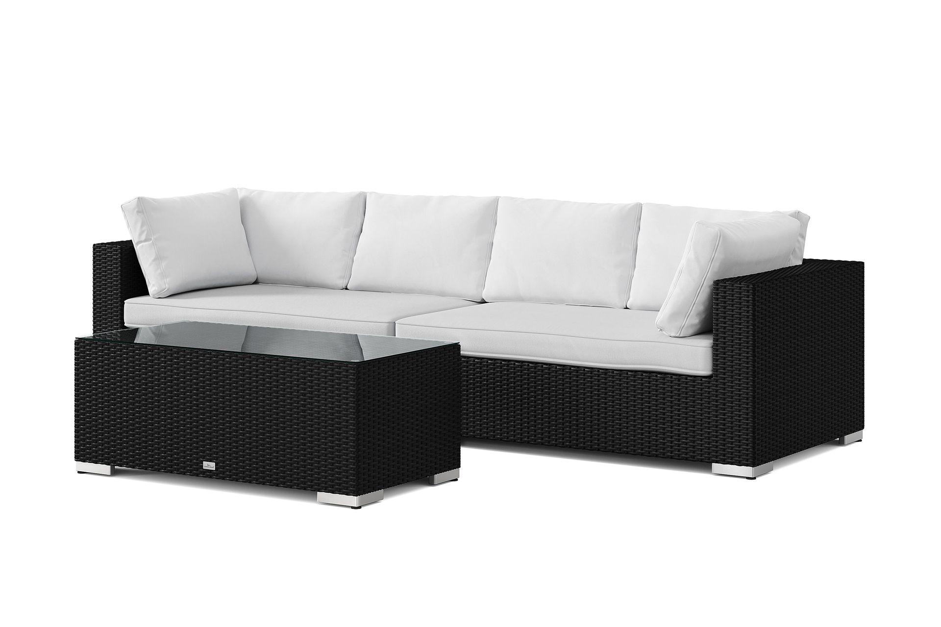 bahamas utesoffa 4-sits med bord - svart