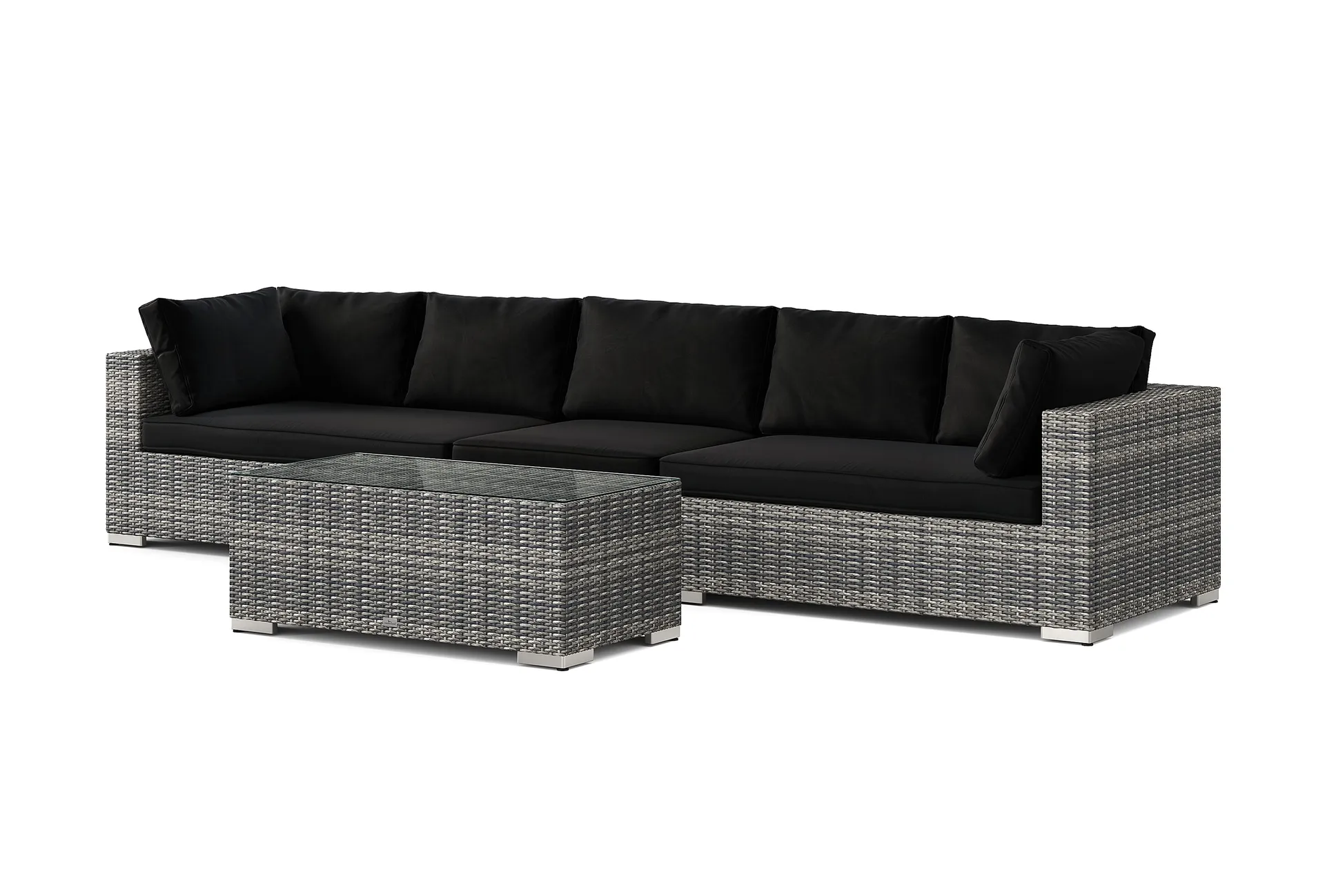 bahamas utesoffa 5-sits med bord - grå