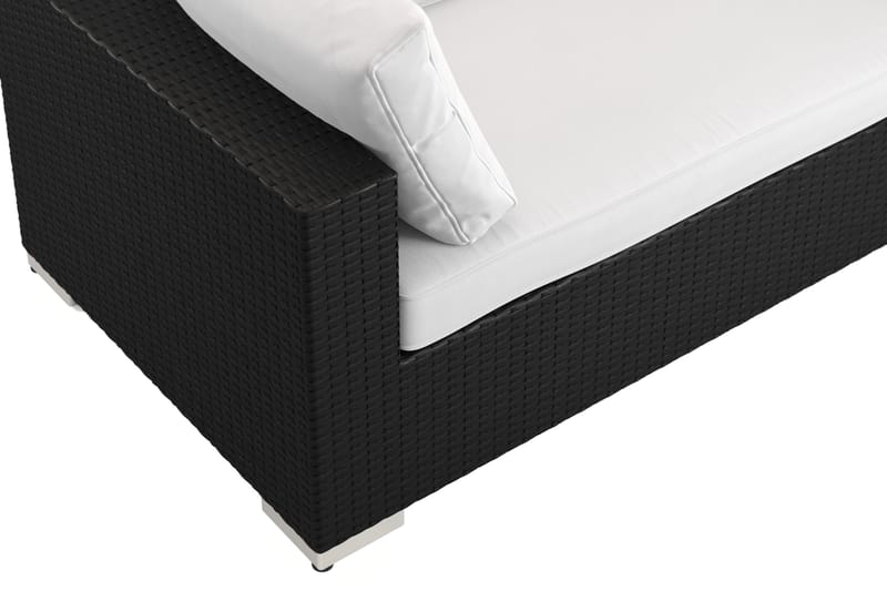 Bahamas utesoffa 5-sits med bord och hylla - Svart - Utemöbler - Utegrupp - Loungegrupp