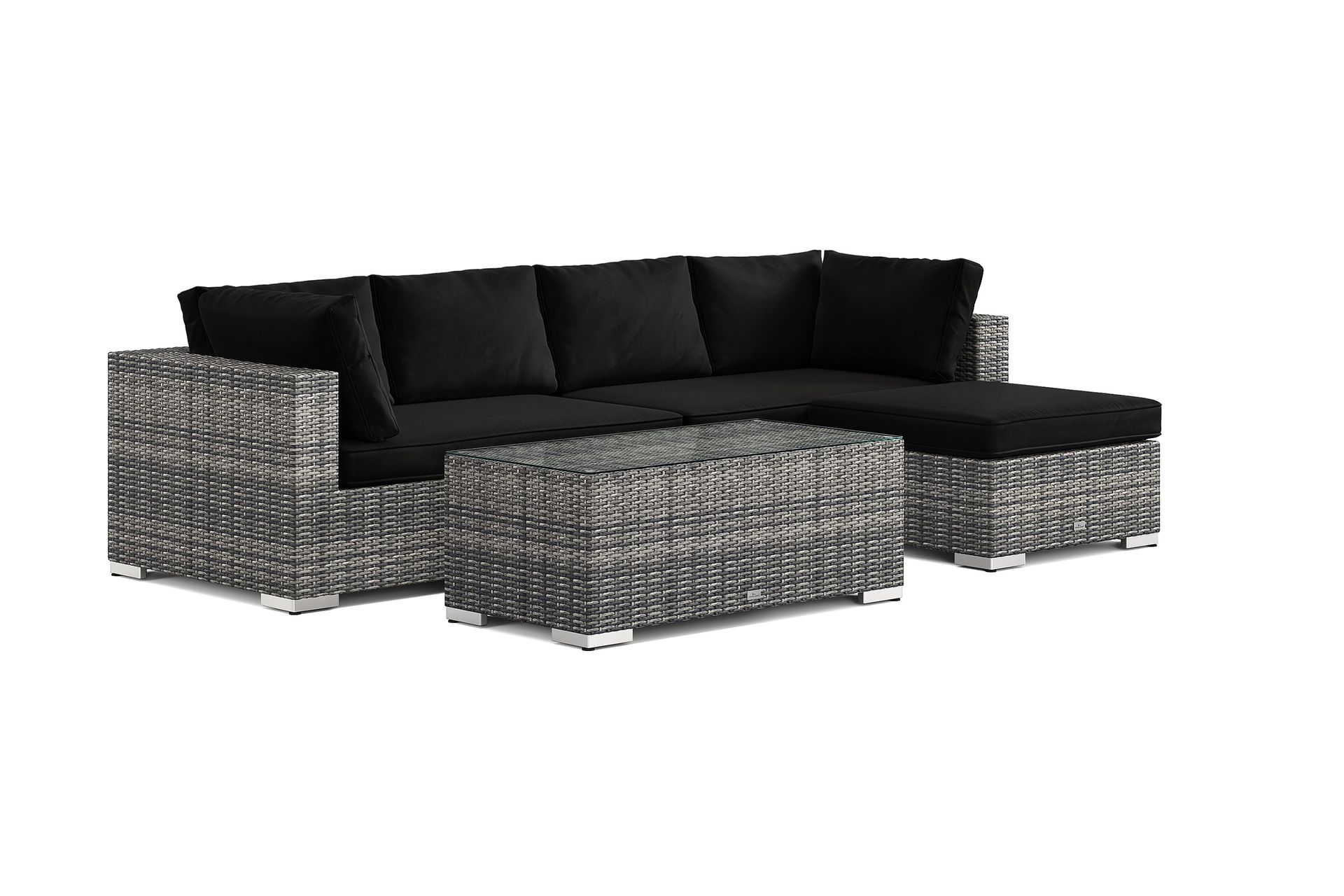 bahamas utomhus divansoffa 5-sits med vändbar divan och bord - grå