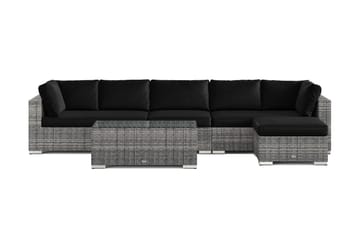 Bahamas utomhus divansoffa 6-sits med vändbar divan och bord - Grå - Utemöbler - Utegrupp - Loungegrupp