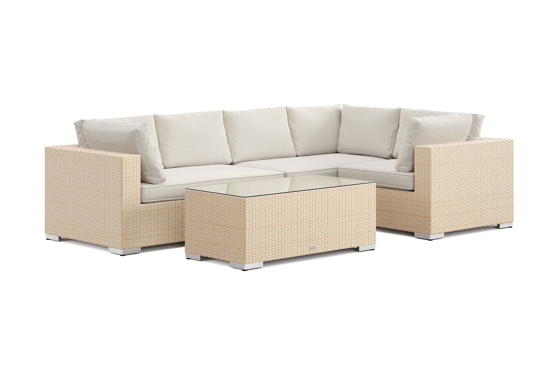 bahamas utomhus hörnsoffa 5-sits vändbar med bord - beige