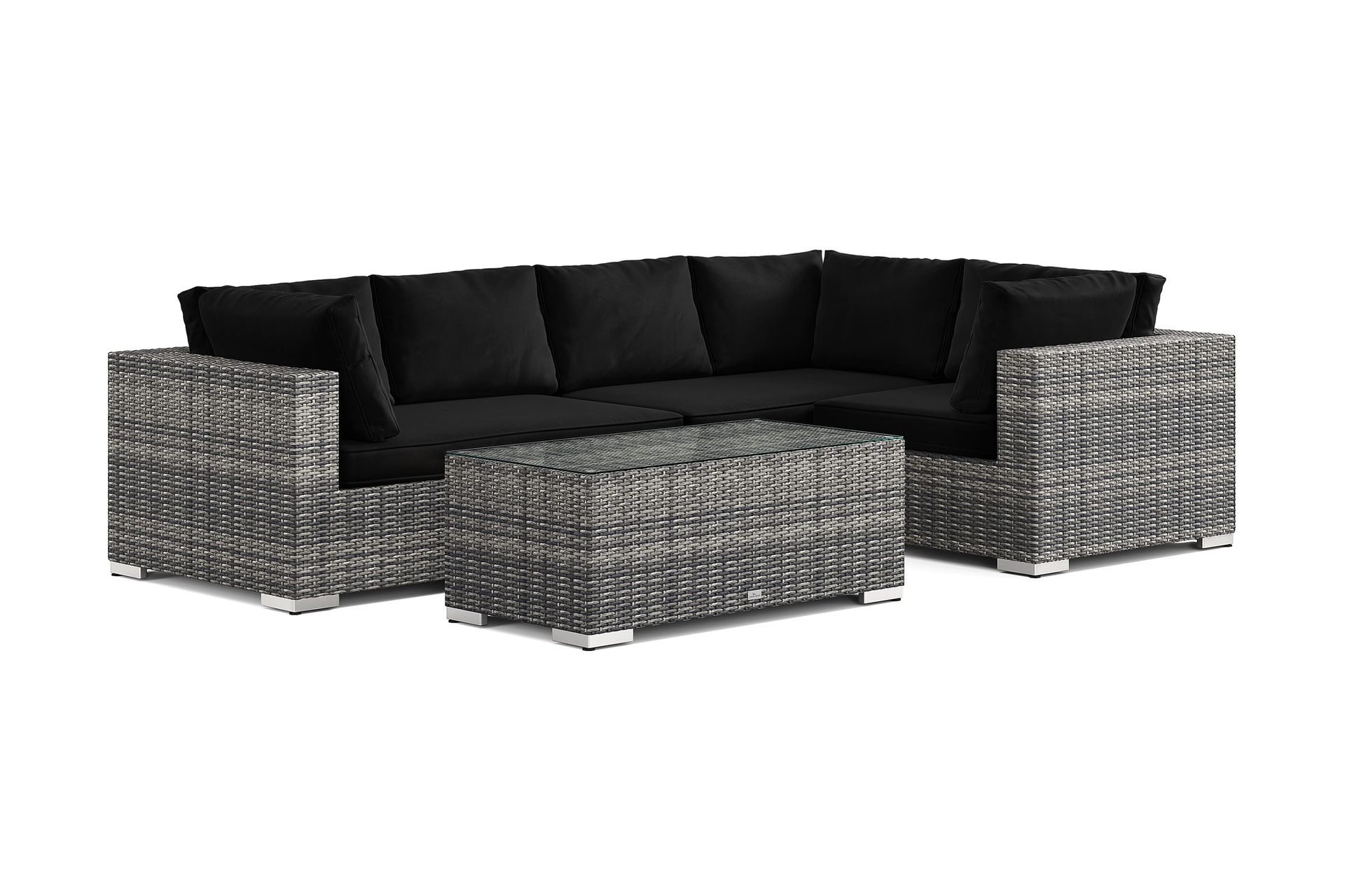 bahamas utomhus hörnsoffa 5-sits vändbar med bord - grå