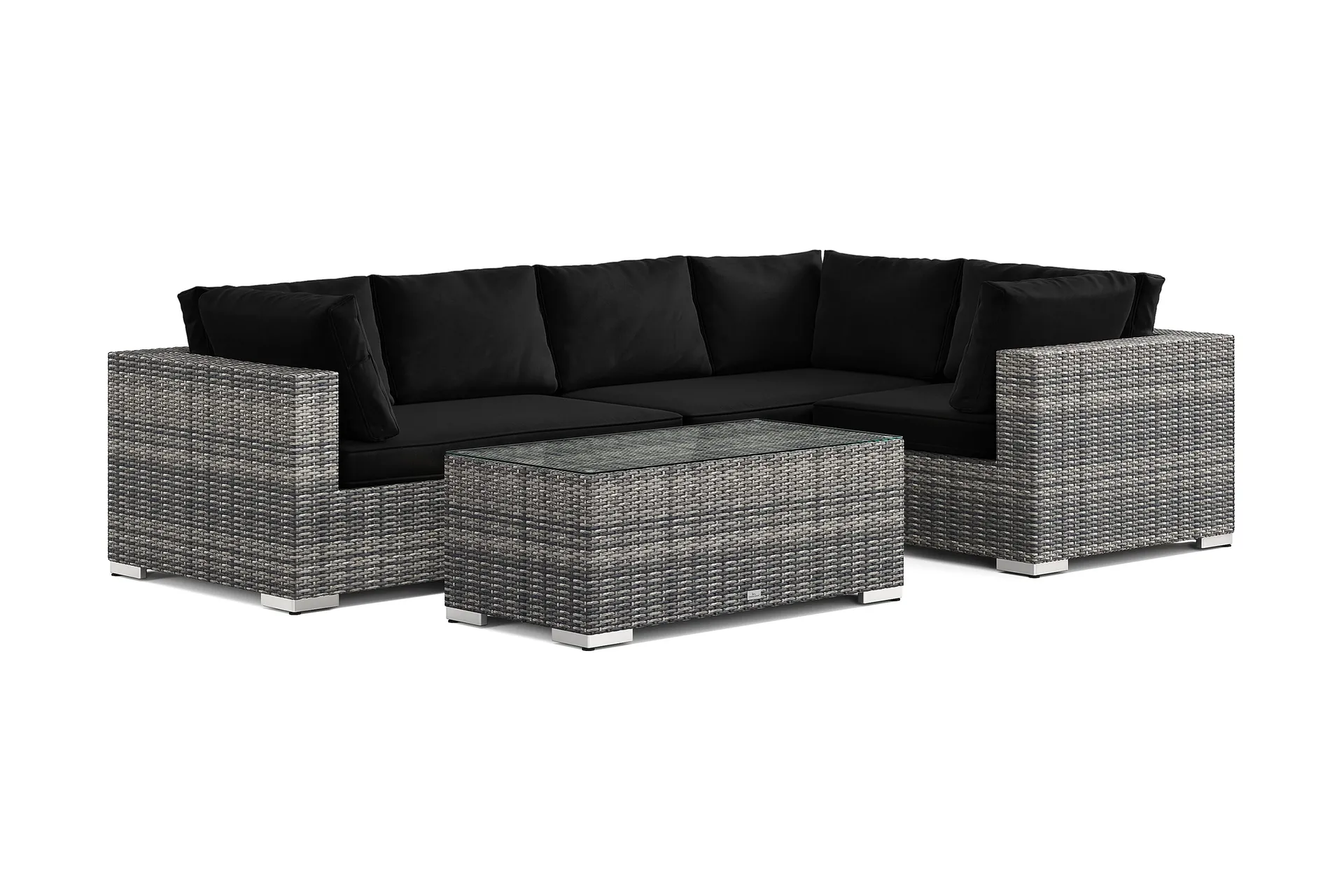 bahamas utomhus hörnsoffa 5-sits vändbar med bord - grå