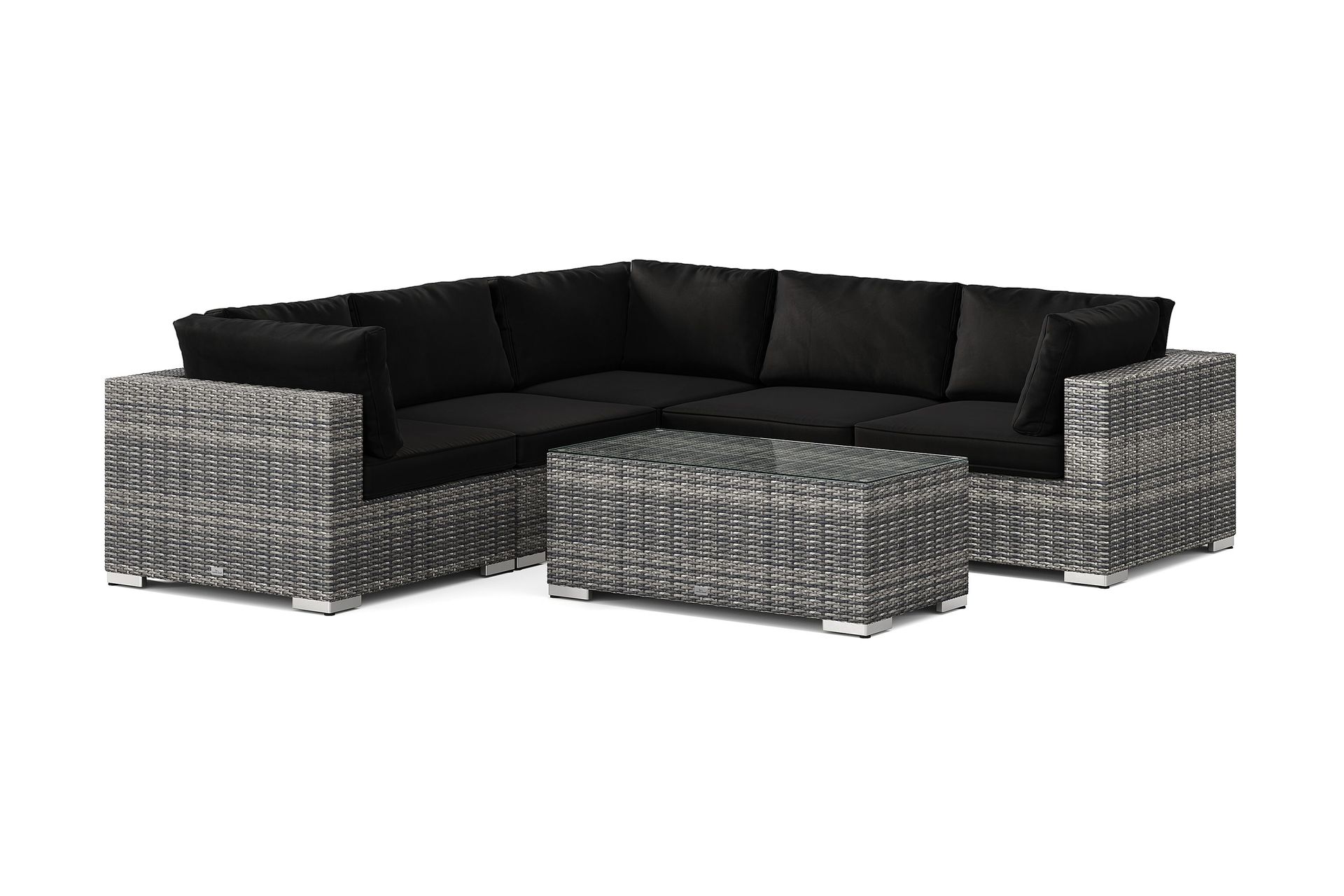 bahamas utomhus hörnsoffa 5-sits vändbar med bord - grå