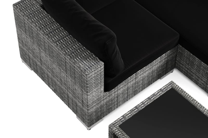 Bahamas utomhus hörnsoffa 5-sits vändbar och bord med hylla - Grå - Utemöbler - Utegrupp - Loungegrupp