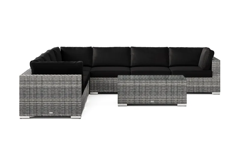 Bahamas utomhus hörnsoffa 7-sits vändbar med bord - Grå - Utemöbler - Utegrupp - Loungegrupp
