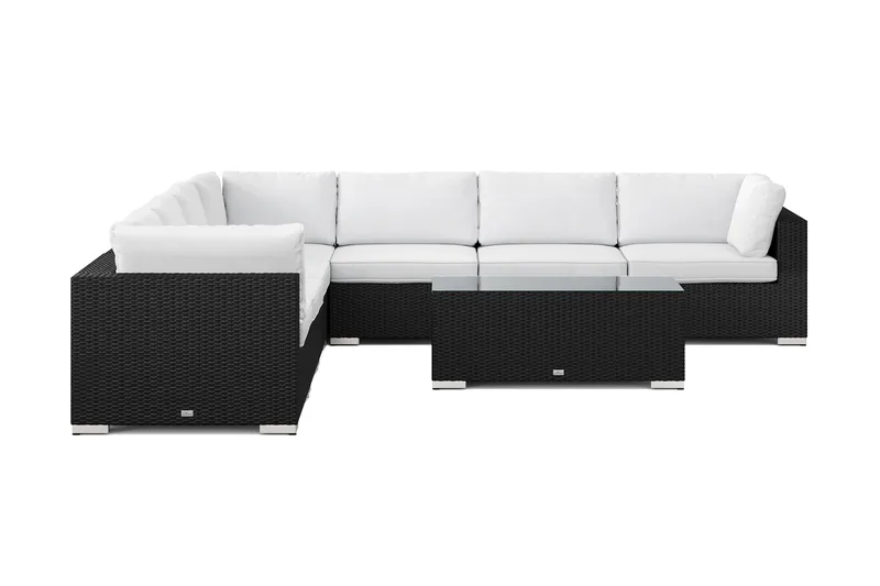 Bahamas utomhus hörnsoffa 7-sits vändbar med bord - Svart - Utemöbler - Utegrupp - Loungegrupp