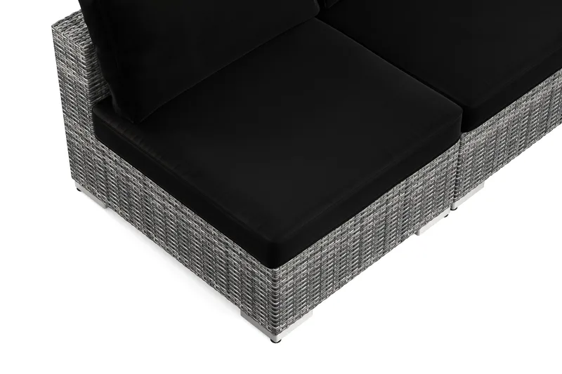 Bahamas utomhus hörnsoffa 7-sits vändbar med öppet avslut och bord med hylla - Grå - Utemöbler - Utegrupp - Loungegrupp