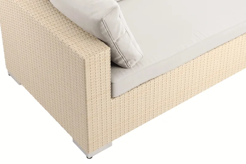 Bahamas utomhus L-soffa vänster 7-sits med fåtölj och bord - Beige - Utemöbler - Utegrupp - Loungegrupp