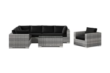 Bahamas utomhus L-soffa vänster 7-sits med fåtölj och bord - Grå - Utemöbler - Utegrupp - Loungegrupp