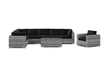 Bahamas utomhus L-soffa vänster 8-sits med fåtölj och bord - Grå - Utemöbler - Utegrupp - Loungegrupp