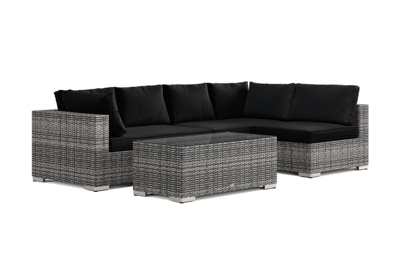 Bahamas utomhus loungegrupp 5-sits med vändbar schäslong och bord, Grå