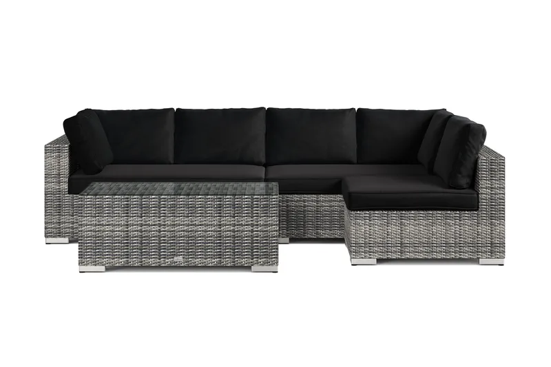 Bahamas utomhus loungegrupp 5-sits med vändbar schäslong och bord - Grå - Utemöbler - Utegrupp - Loungegrupp