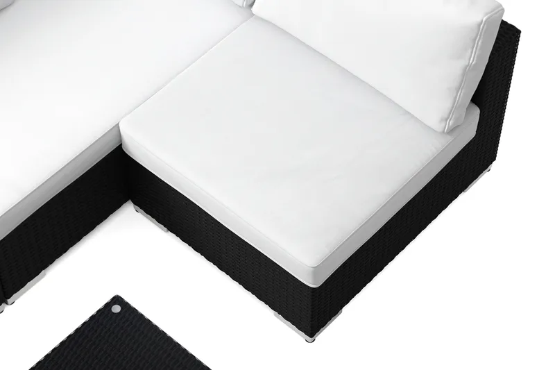 Bahamas utomhus loungegrupp 5-sits med vändbar schäslong och bord - Svart - Utemöbler - Utegrupp - Loungegrupp