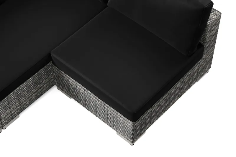 Bahamas utomhus loungegrupp 6-sits med vändbar schäslong och bord med hylla - Grå - Utemöbler - Utegrupp - Loungegrupp