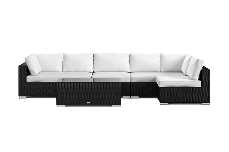 Bahamas utomhus loungegrupp 6-sits med vändbar schäslong och bord - Svart - Utemöbler - Utegrupp - Loungegrupp