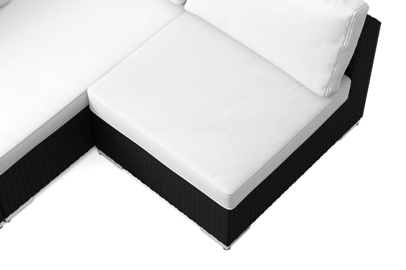 Bahamas utomhus loungegrupp 6-sits med vändbar schäslong och bord - Svart - Utemöbler - Utegrupp - Loungegrupp