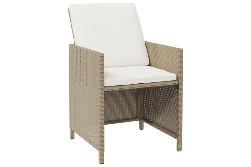 beBasic Matgrupp Utomhus för trädgården med dynor 5 delar konstrotting beige - Utemöbler - Utegrupp - Matgrupper utomhus