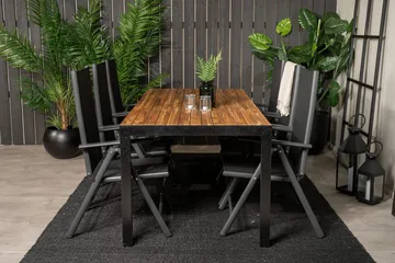 Bois Matbord Utomhus 200 cm Svart/Brun med 6 Break Positionsstol Svart - Utemöbler - Utegrupp - Matgrupper utomhus