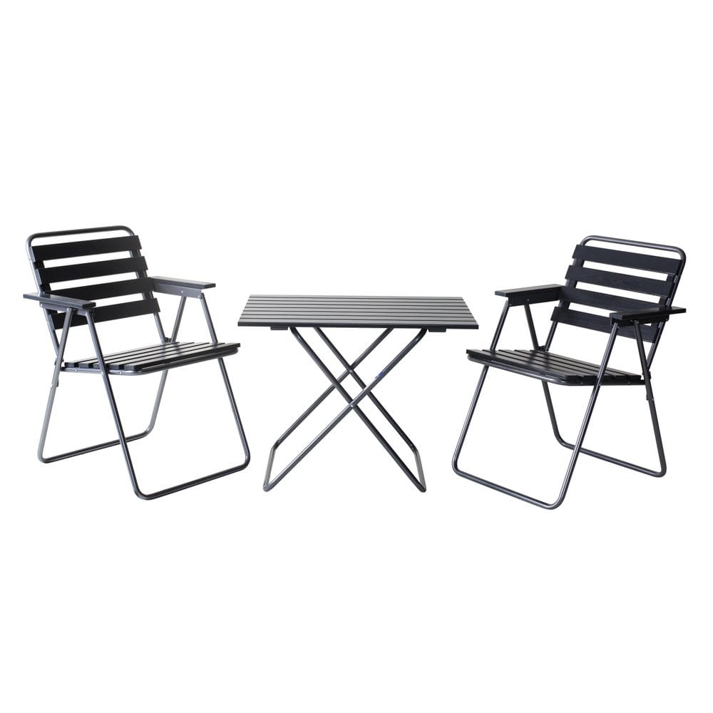 Bordsgruppset Varax Retro 401 + 2 st 305 Gr&aring;/Svart - Gr&aring;/Svart