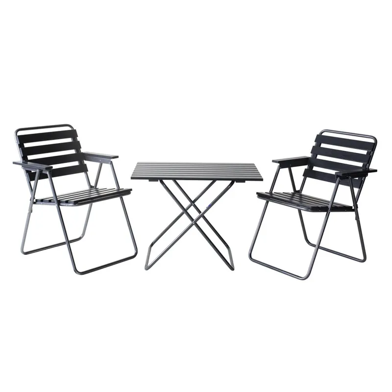 Bordsgruppset Varax Retro 401 + 2 st 305 Grå/Svart, Grå/Svart