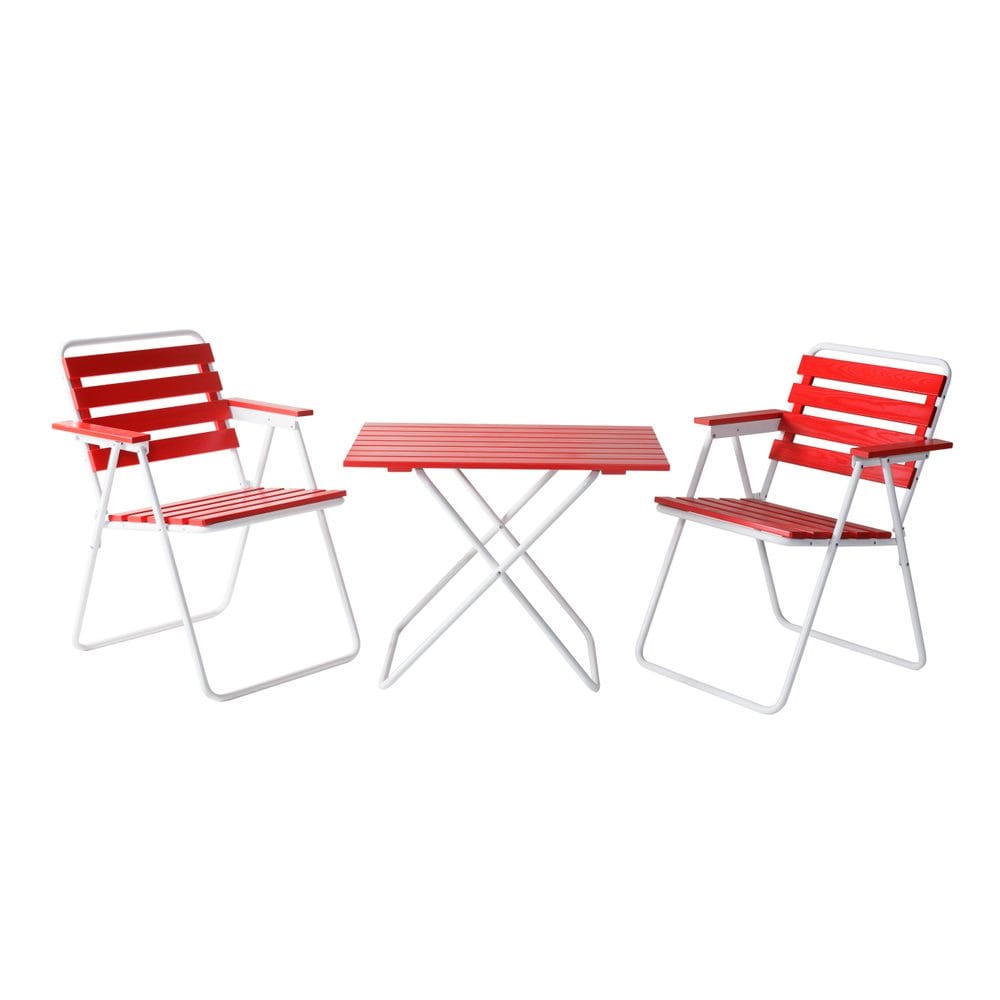 Bordsgruppset Varax Retro 401 + 2 st 305 Vit/R&ouml;d - Vit/R&ouml;d