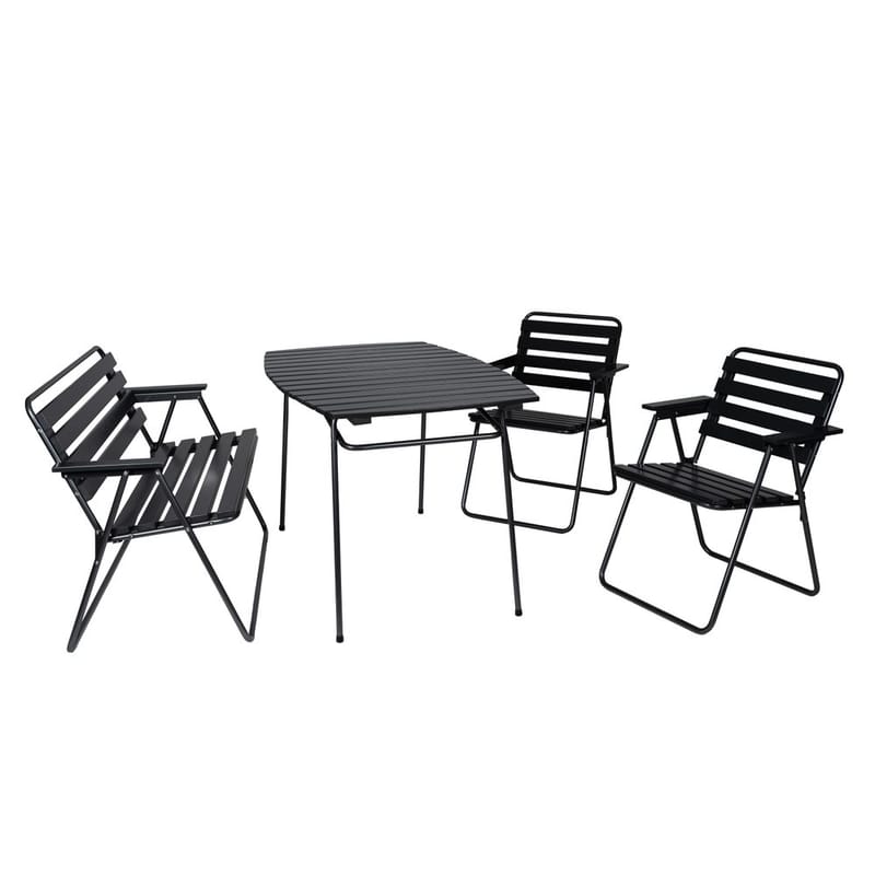 Bordsgruppset Varax Retro 403 + 2 st 305 + 302 Grå/Svart, Gr å/Svart