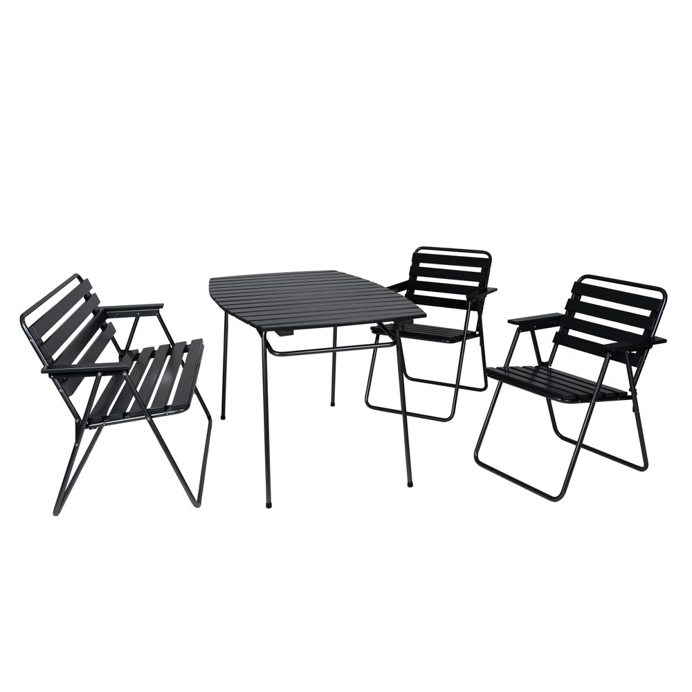 bordsgruppset varax retro 403 + 2 st 305 + 302 grå/svart - grå/svart