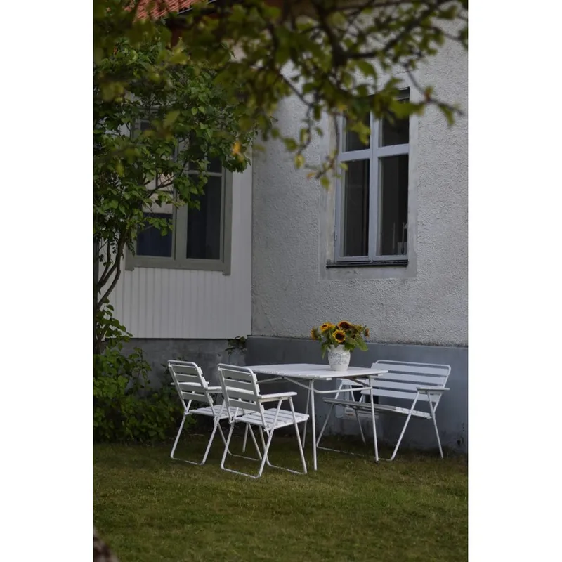 Bordsgruppset Varax Retro 403 + 2 st 305 + 302 Vit - Vit - Utemöbler - Utegrupp - Matgrupper utomhus