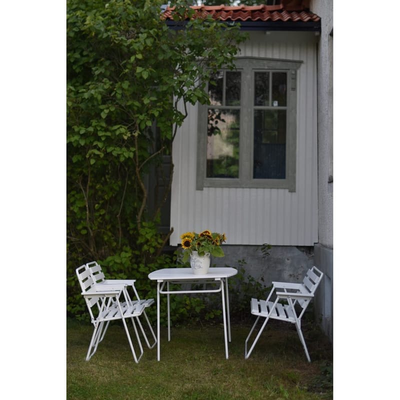 Bordsgruppset Varax Retro 403 + 2 st 305 + 302 Vit - Vit - Utemöbler - Utegrupp - Matgrupper utomhus