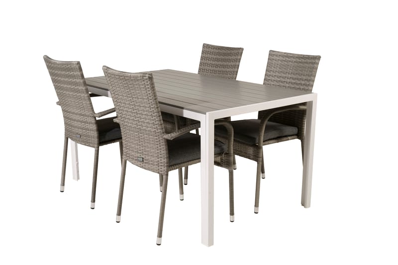 BREAK Matgrupp 150 cm + 4 st ANNA Matstolarar Vit
