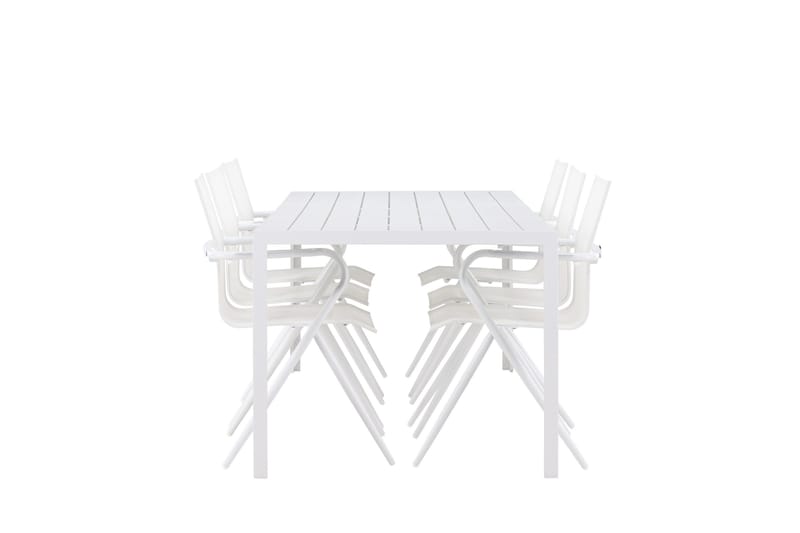 Break Matgrupp 205 cm + 6 st Alling Matstolar Vit - Utemöbler - Utegrupp - Matgrupper utomhus