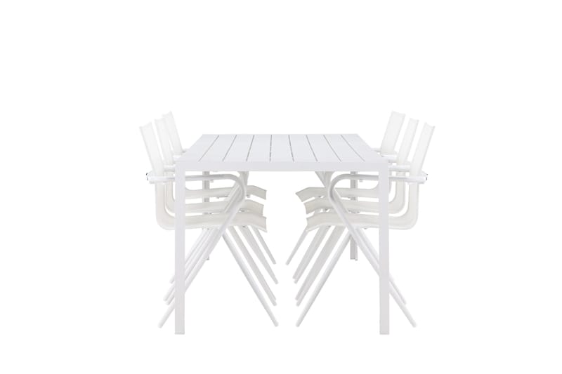 Break Matgrupp 205 cm + 6 st Alling Matstolar Vit - Utemöbler - Utegrupp - Matgrupper utomhus