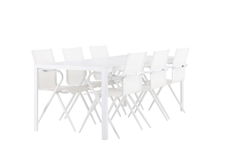 Break Matgrupp 205 cm + 6 st Alling Matstolar Vit - Utemöbler - Utegrupp - Matgrupper utomhus