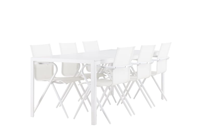 Break Matgrupp 205 cm + 6 st Alling Matstolar Vit - Utemöbler - Utegrupp - Matgrupper utomhus