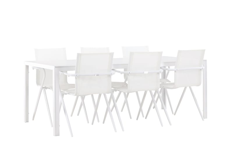 Break Matgrupp 205 cm + 6 st Alling Matstolar Vit - Utemöbler - Utegrupp - Matgrupper utomhus