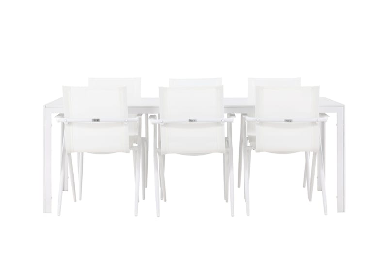 Break Matgrupp 205 cm + 6 st Alling Matstolar Vit - Utemöbler - Utegrupp - Matgrupper utomhus