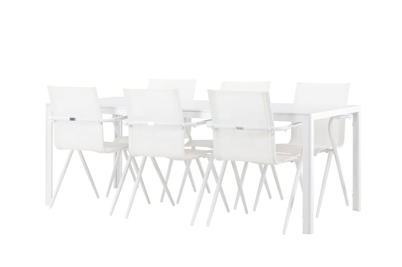 BREAK Matgrupp Utomhus 205 cm + 6 st Alling Matstolar Vit