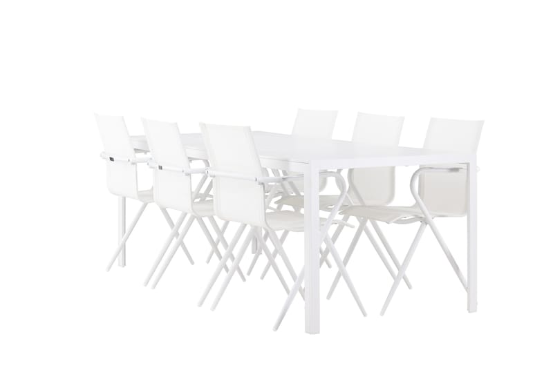 BREAK Matgrupp Utomhus 205 cm + 6 st Alling Matstolar Vit - Utemöbler - Utegrupp - Matgrupper utomhus