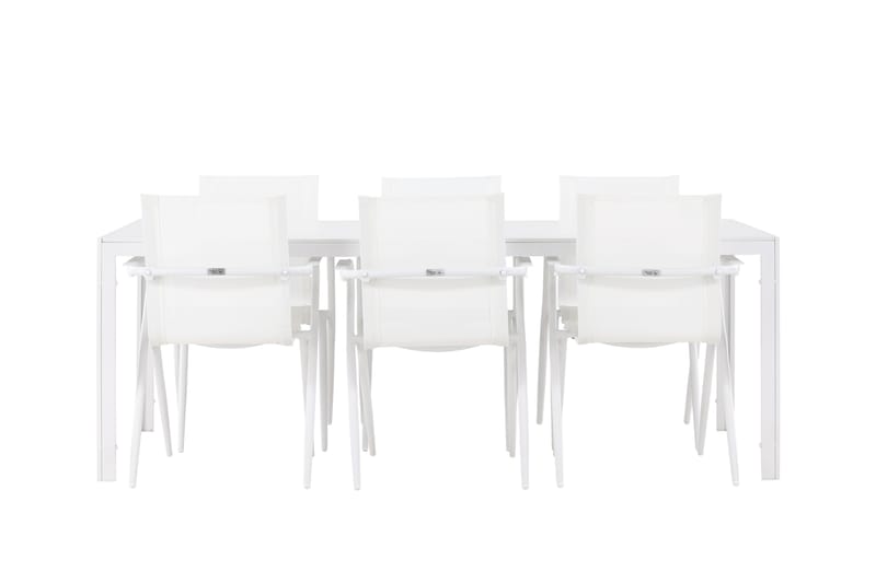 BREAK Matgrupp Utomhus 205 cm + 6 st Alling Matstolar Vit - Utemöbler - Utegrupp - Matgrupper utomhus