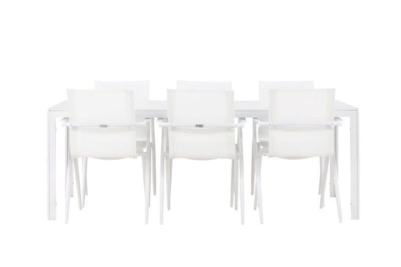 Break Matgrupp 205 cm + 6 st Alling Matstolar Vit - Utemöbler - Utegrupp - Matgrupper utomhus